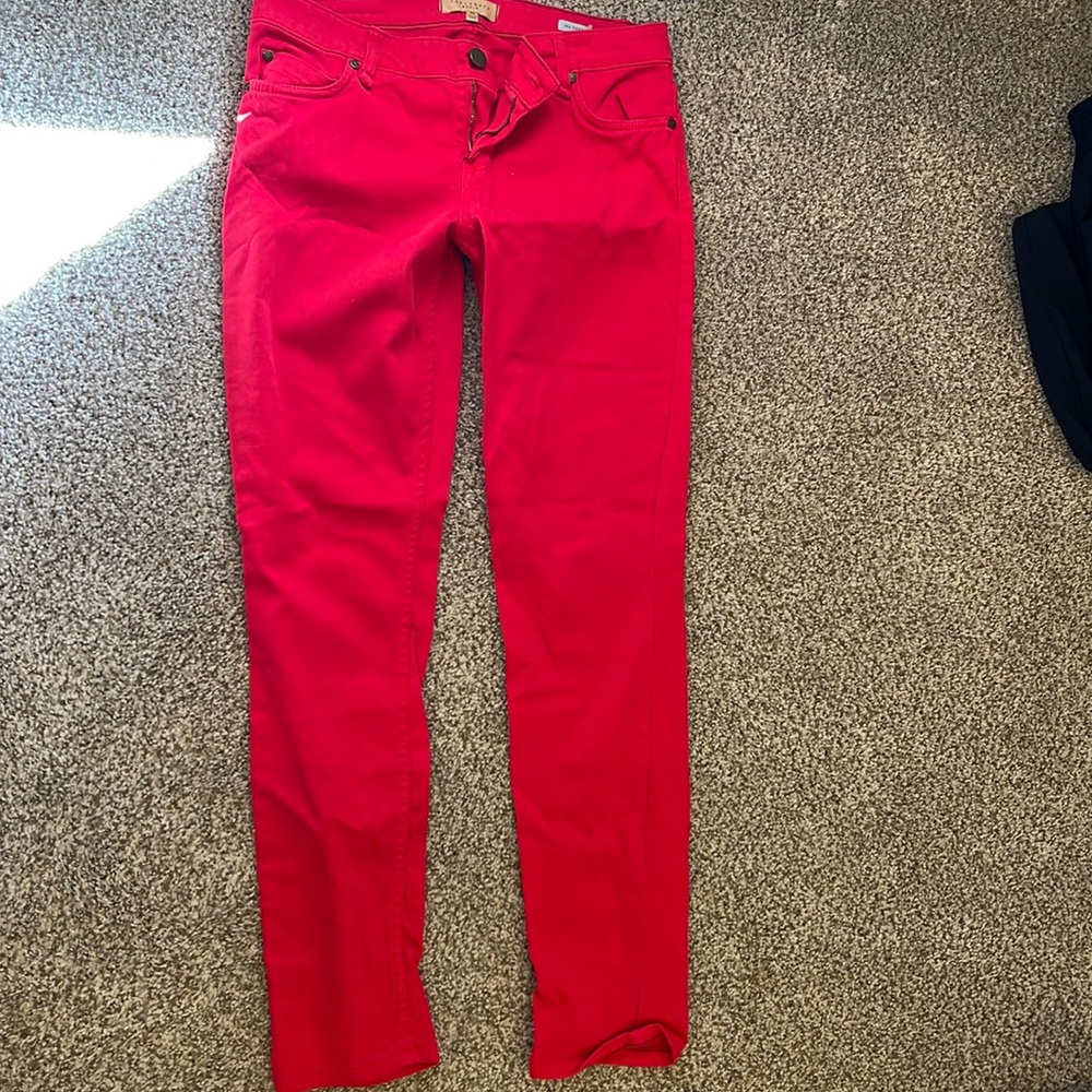 Red denim